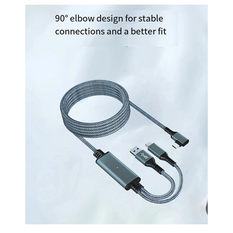Cable de transferencia de datos de alta velocidad para Meta/Oculus Quest 3, Cable de datos VR de 5M, 2A, carga rápida, 5gbps, fácil de usar, duradero