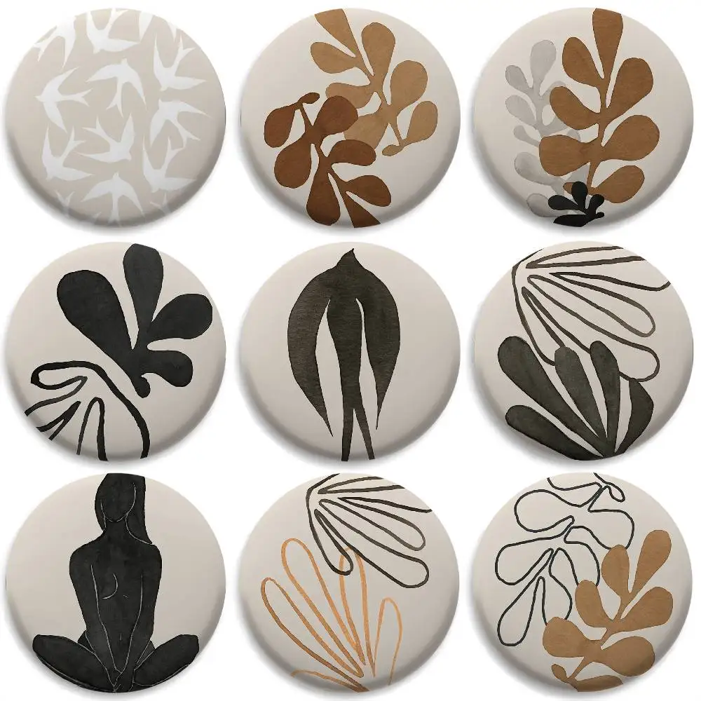 

Henri M-Matisse Nordic Art Badges Round Exquisite Badge Brooches Creative Pins For Clothes Hat Backpack Gift Accessories