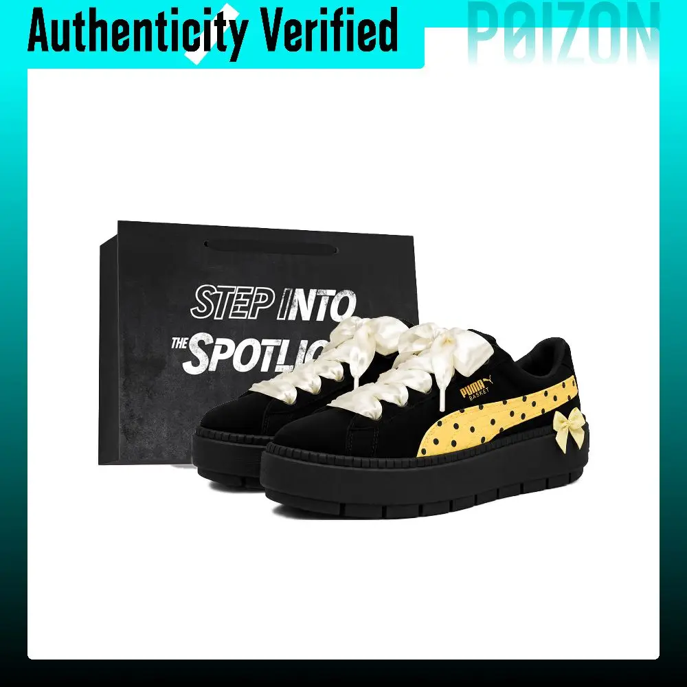 PUMA Platform Trace Skate Shoes Women's Low Top Yellow 372613-01(Team1823-LD)