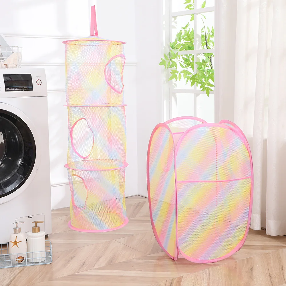 1pc Colorful Four Layer Foldable Storage Hammock - Space Saving Home And Travel Display Network, Art Storage Container JJ1860