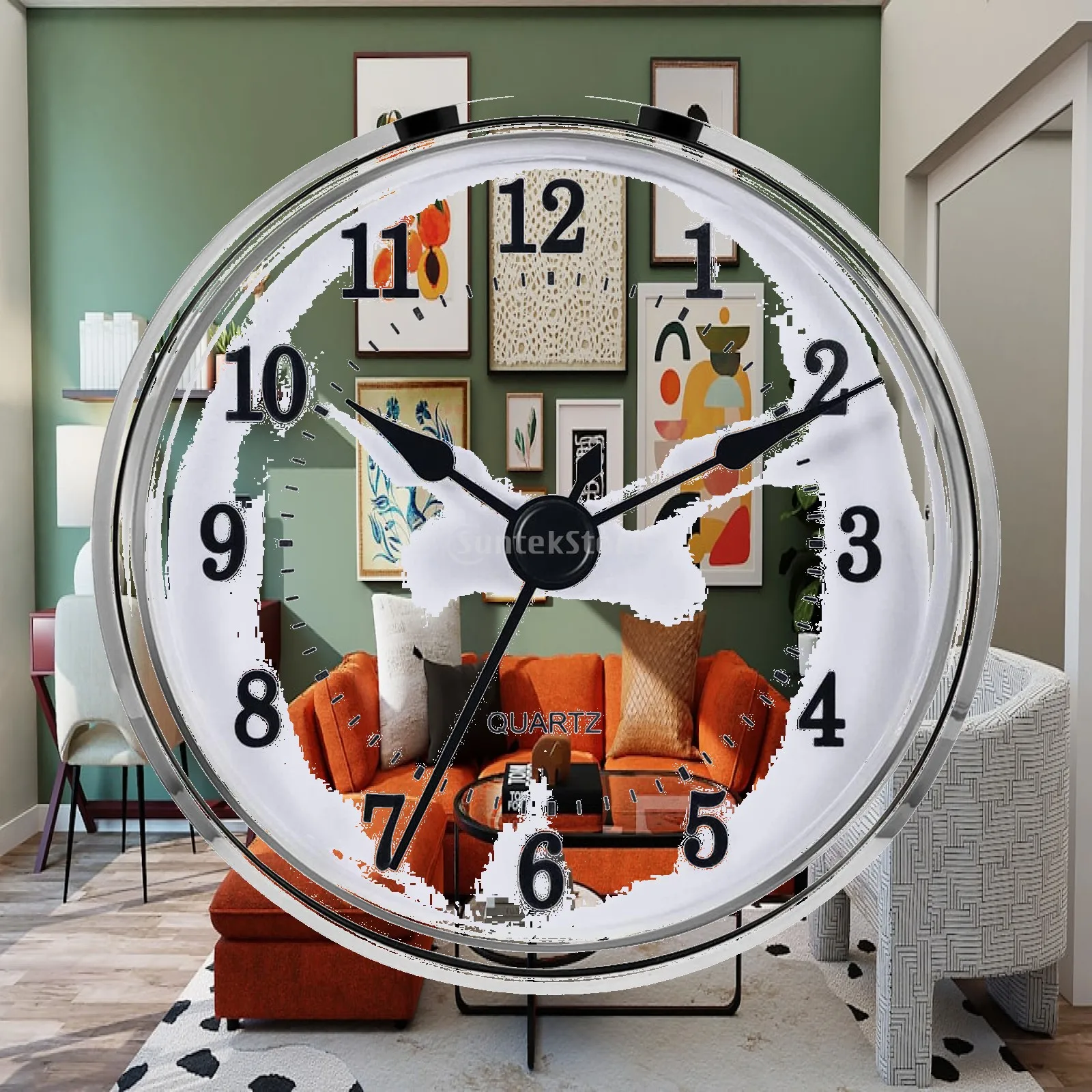 Silent Round Clock Insert 80mm Metal Retro Home Wall Decor Battery Operated Easy to Read Replacement Fit 3.0 Inch Hole for