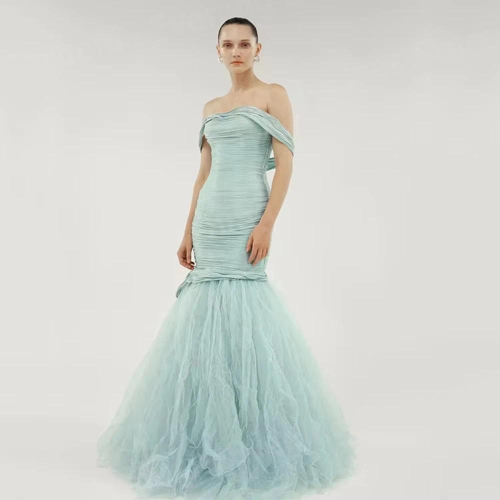 Charmante Robe De Soirée sirène pour femmes, épaules dénudées, robes De bal personnalisées sans manches