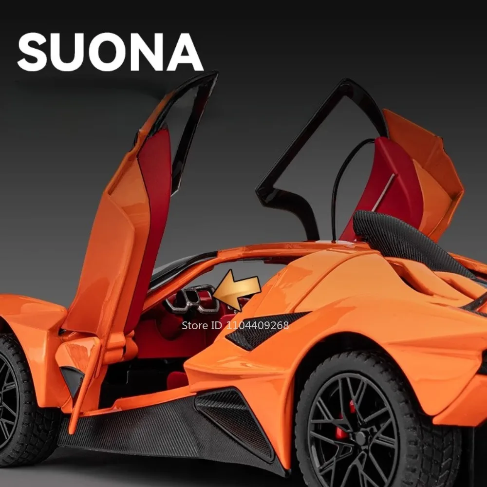 1:24 アポロ EVO IE 車モデルおもちゃプルバック合金ダイキャストドアオープンサウンドライトミニチュア車両モデル子供スーパーカーギフト