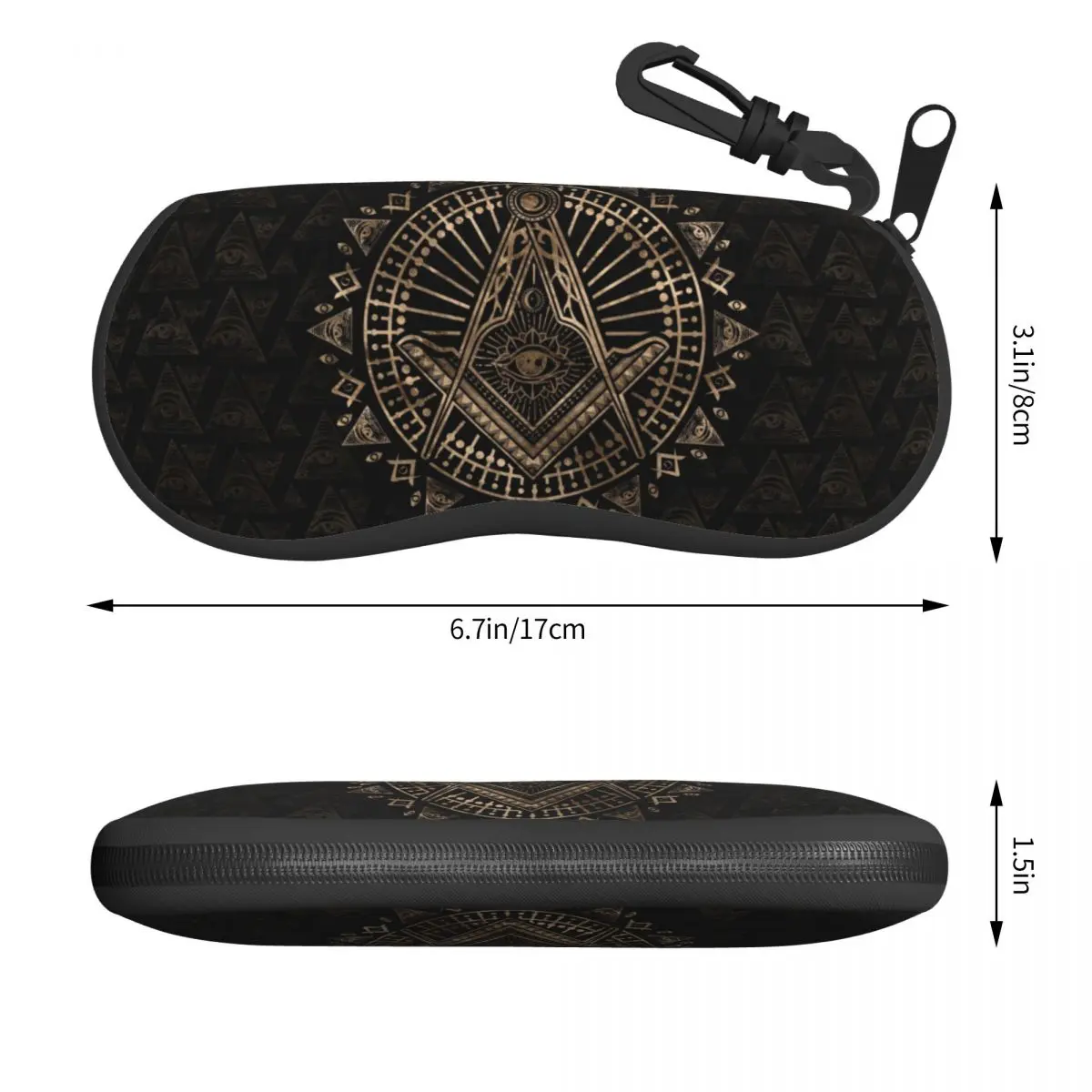 Freemasonry Symbol Sunglasses Soft Case Neoprene Zipper Mason Shell Eyeglass Case Custom Protective Box For Glasses