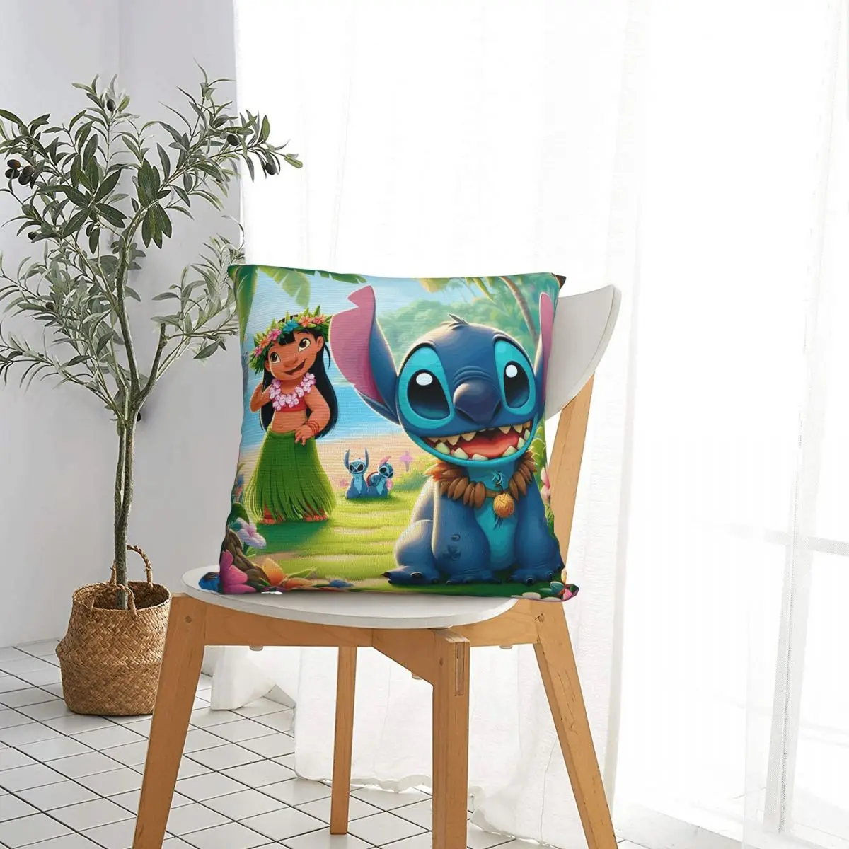 ليلو وستيتش سادات البوليستر السرير سيارة لطيف الكرتون كيس وسادة الإبداعية ديكور المنزل المخدة 40*40 #2