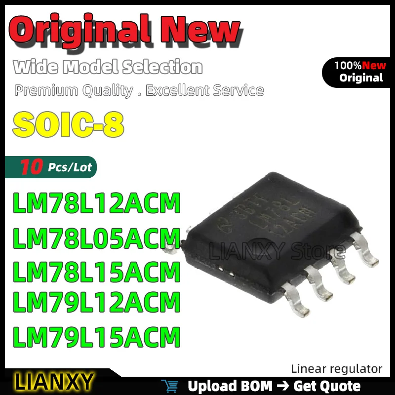 

10pcs SOIC-8 LM78L12ACM LM78L05ACM LM78L15ACM LM79L12ACM LM79L15ACM Linear regulator New Original