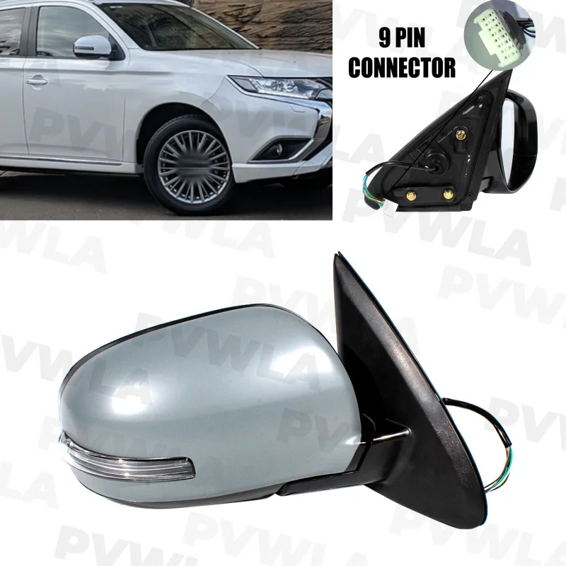 

For Mitsubishi Outlander MK3 GF 2013 2004 2015 2016 2017 2018 2019 2020 1 Pc Right Side 9 Pins Paintable Rear Mirror Assembly