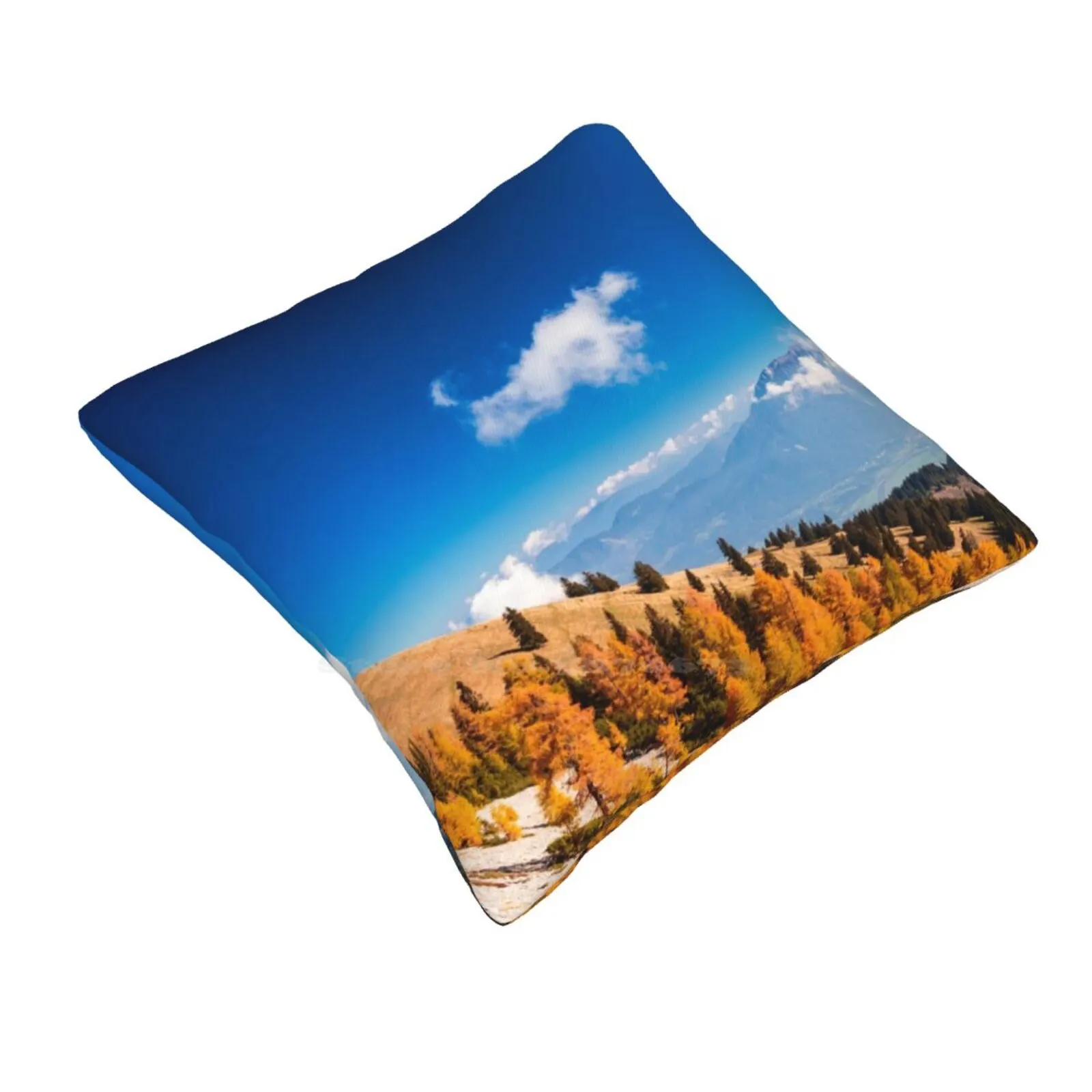 Fall In The Julian Alps Funny Cute Decor Square Pillowcase Friuli Venezia Giulia Adventure Alpine Autumn Colors Background