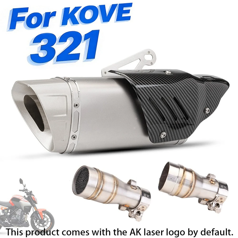 

Глушитель выхлопной системы для мотоцикла 51 мм AKR для KOVE 321R, модифицированный комплект выхлопной трубы с DB Killer и средней выхлопной трубой