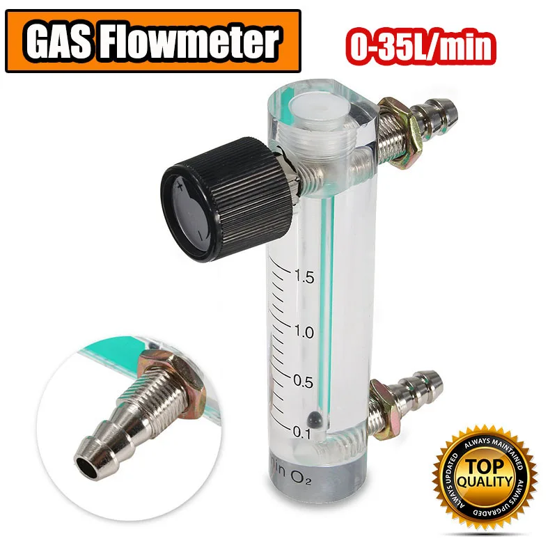Air Oxygen Gas Flowmeter 0.1-1.5L/min O2 Flow Meter Gas Flow Indicator Caudalimetro Measuring Device Switch