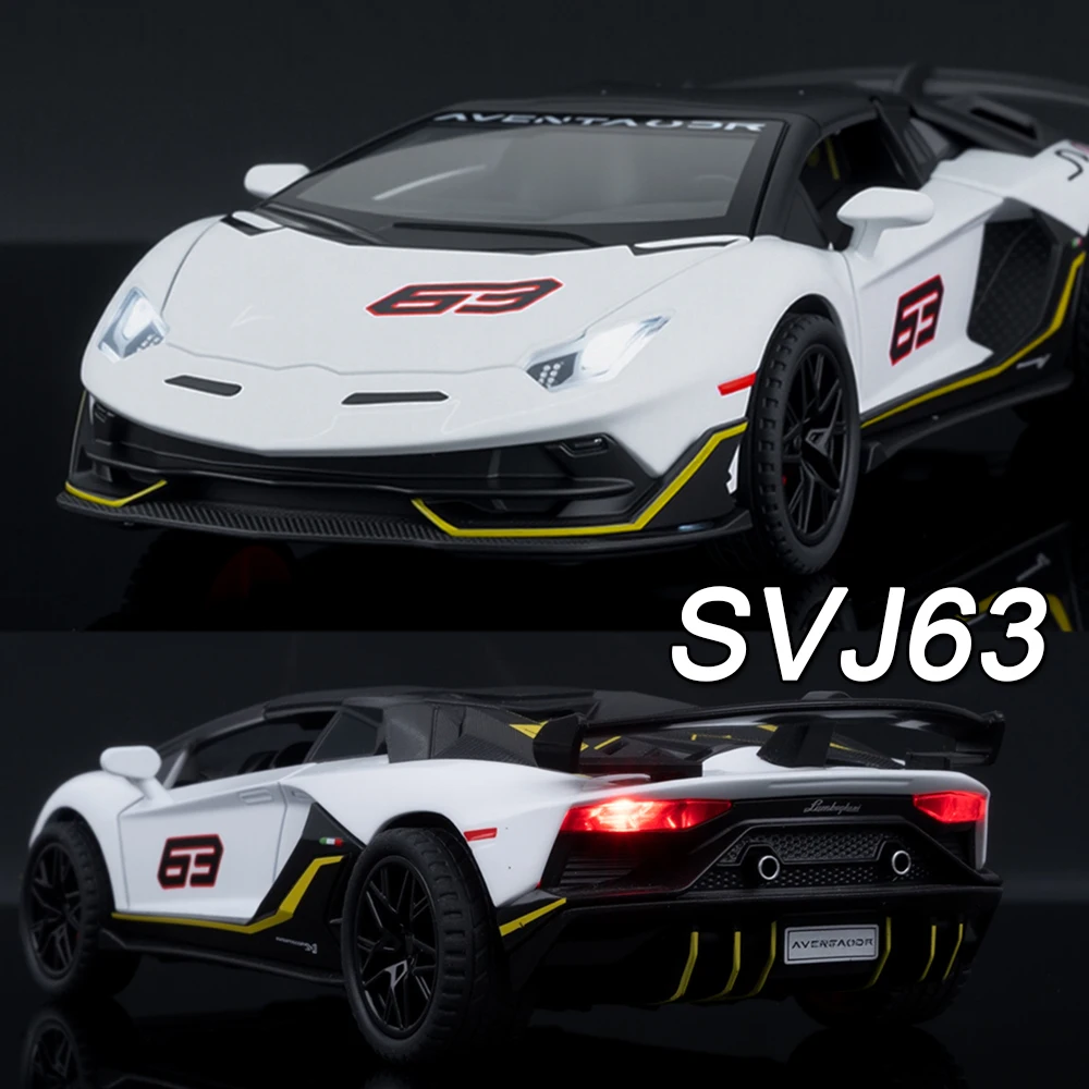 รถของเล่นจำลอง Lamborghini SVJ63 Countach LP500S รุ่นโลหะผสมแบบดึงหลัง ขนาดเล็ก สำหรับนักสะสม