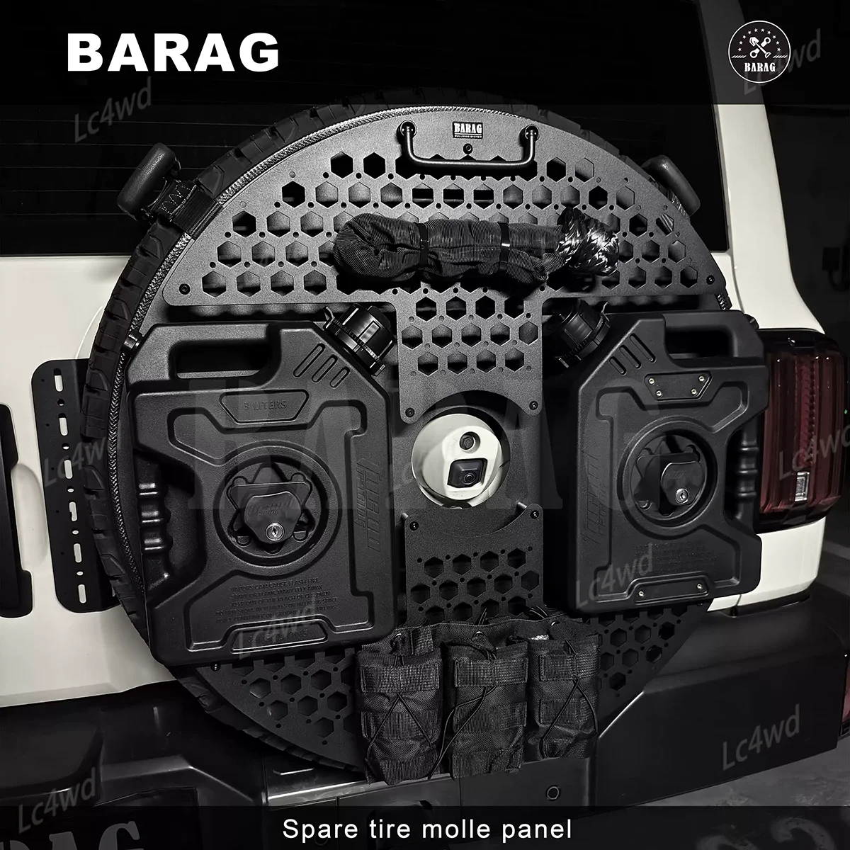 LC4WD 4x4 Tailgate Spare Tire Molle Panel For Jeep Wrangler & Mercedes G-Class & Land Rover Defender & Land Cruiser 70 Series