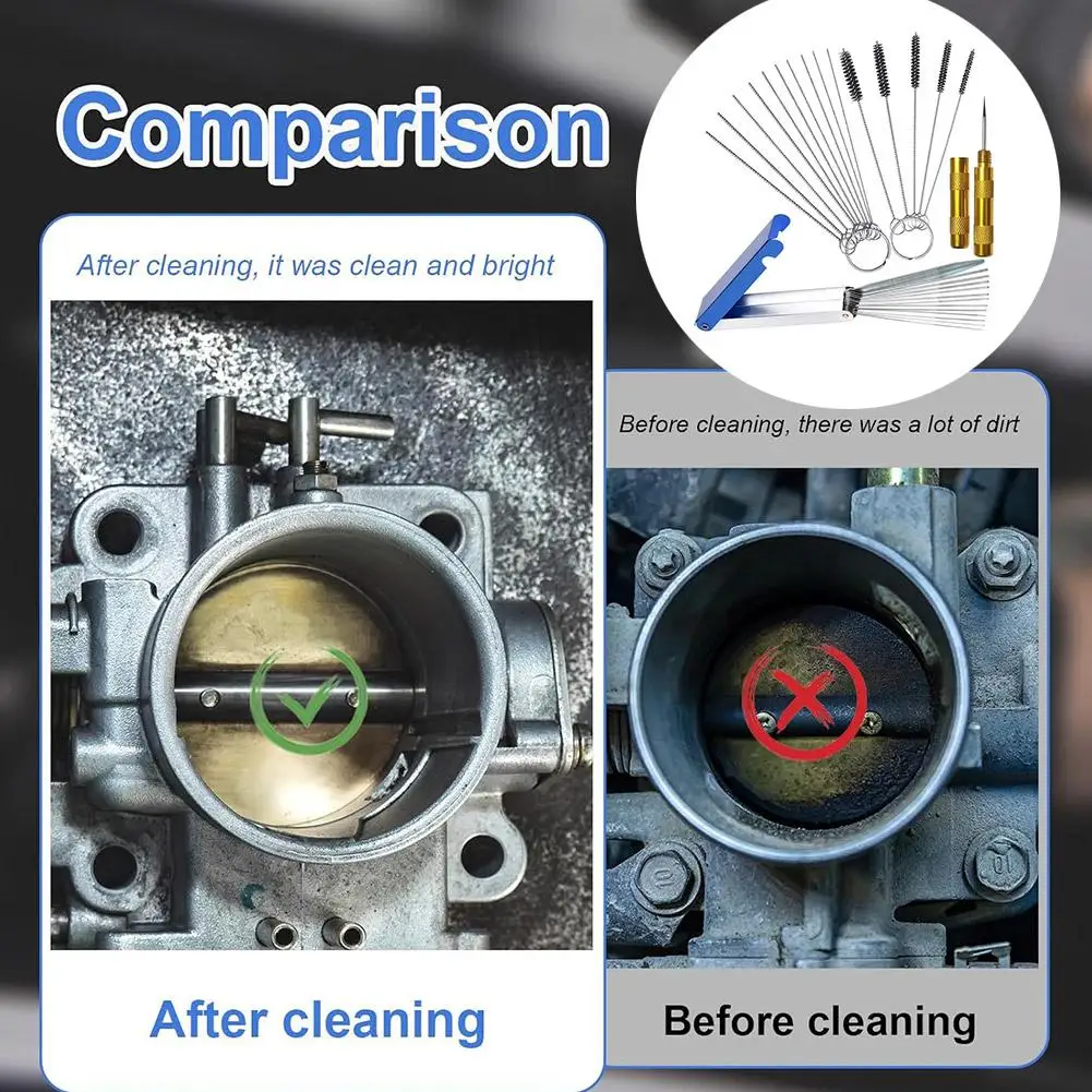 Airbrush Cleaning Needle & Brush Set 0.7-7mm Nozzle Cleaning Tool Kit Stainless Steel Needles for Spray Gun & Carburetor