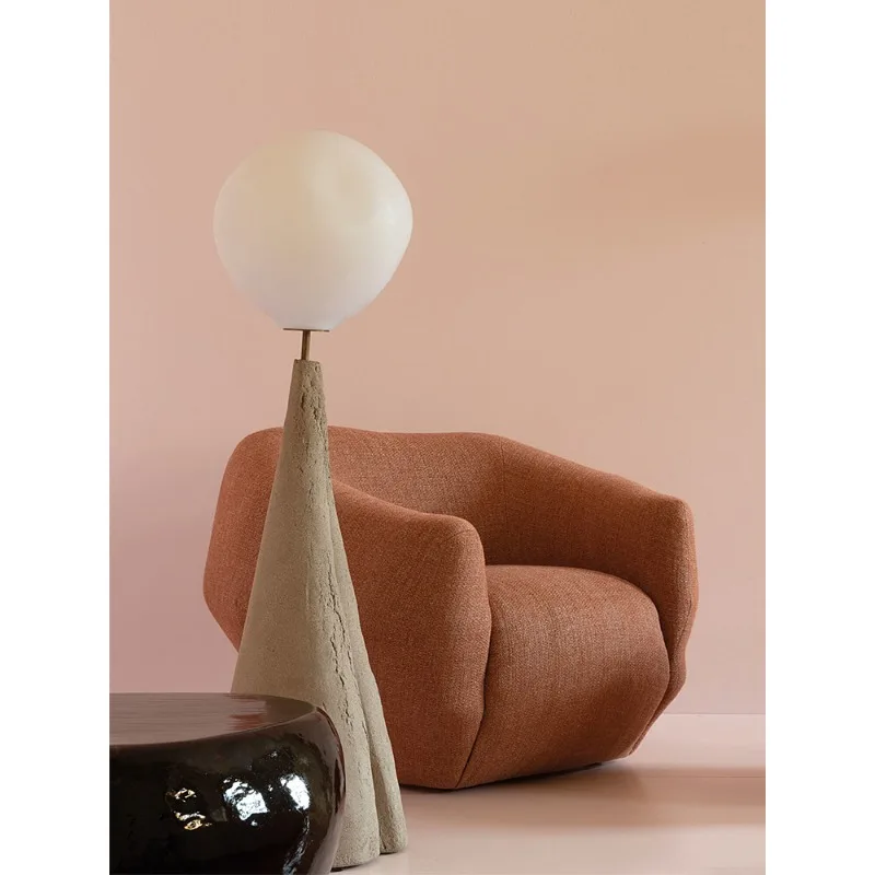 

Italian light luxury wabi sabi living room balcony bedroom, Nordic designer leisure, single fabric sofa and single chair