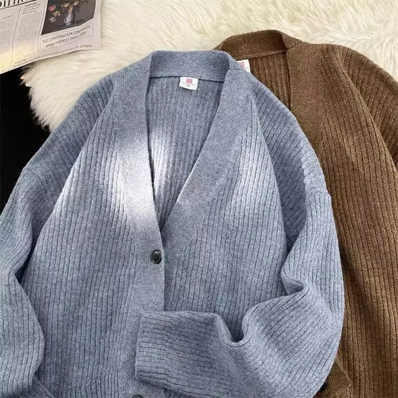 

Большие размеры, осенне-зимний свитер 250, чехол для мужчин и женщин, американский Sle Couple Faion, повседневный длинный свек, вязаный топ, кардиган, пальто