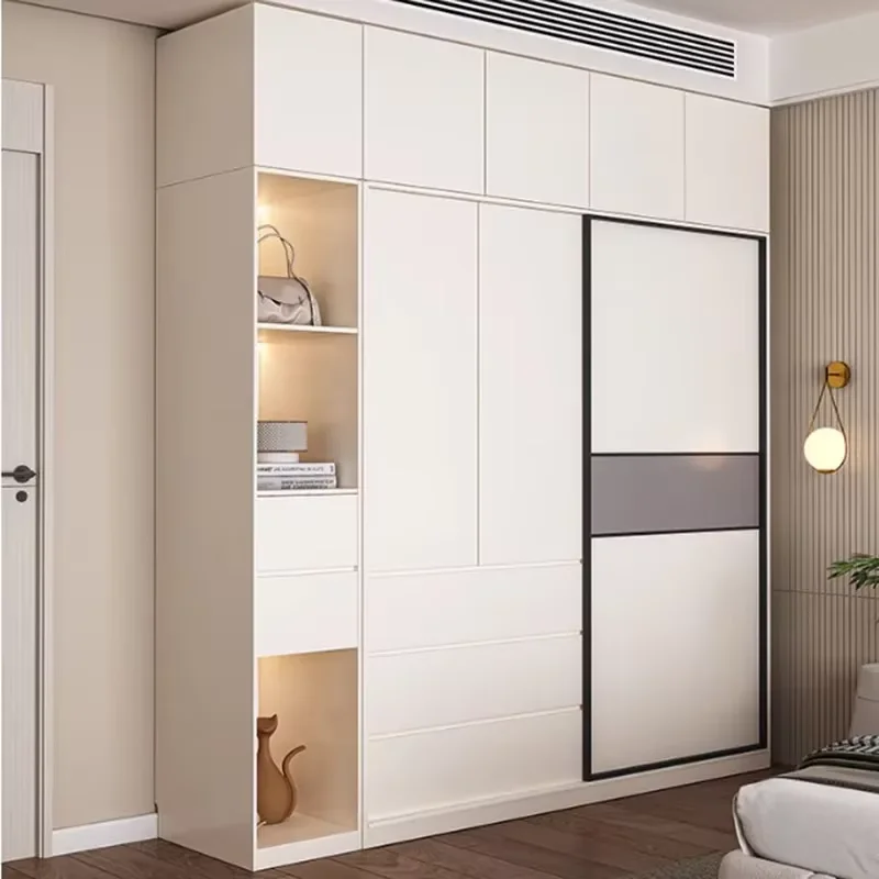 Wooden European Wardrobe Modern Luxury Nordic Storage Wardrobe Clothes Organizer Sliding Doors Armable De Ropa Bedroom Furniture