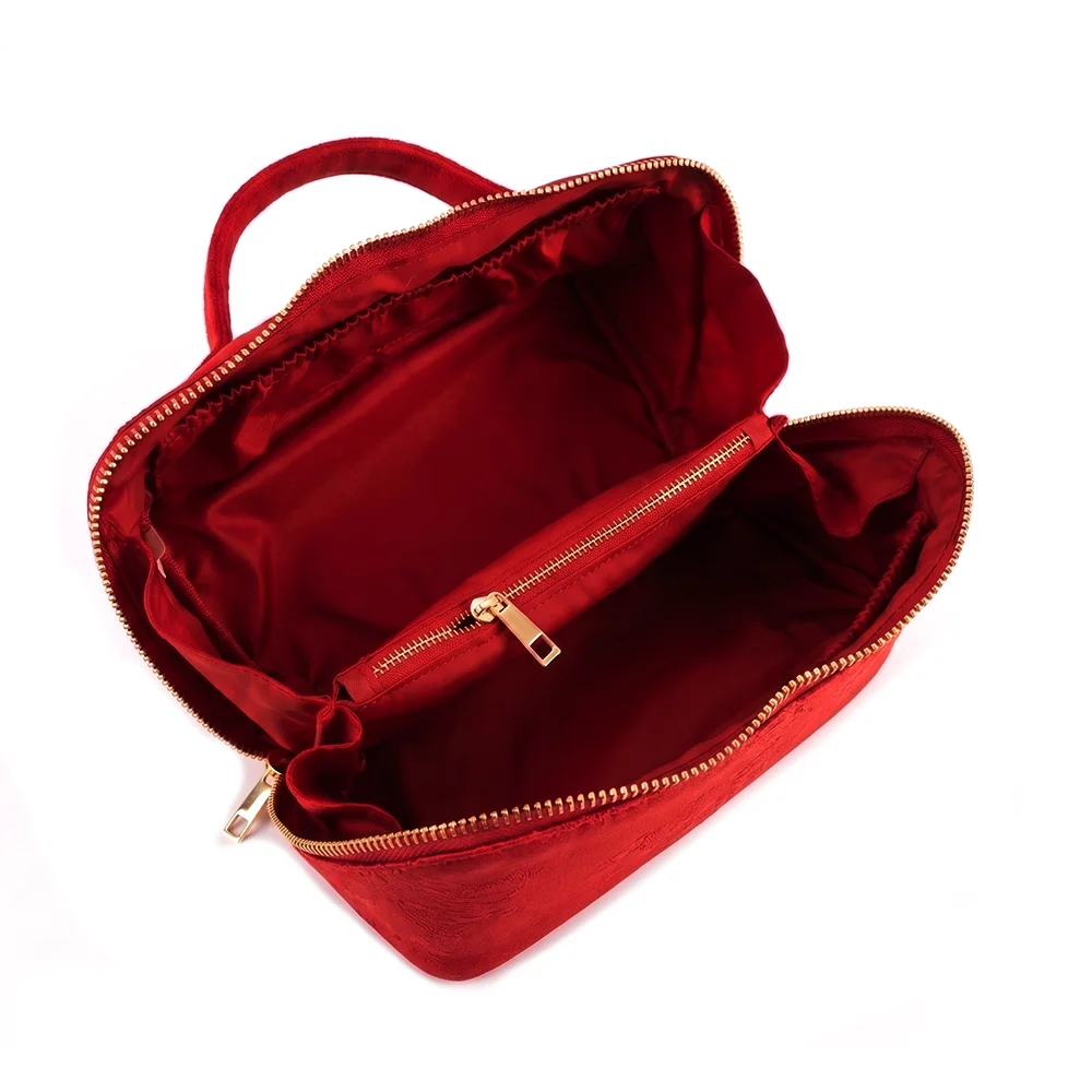 Vintage-Tasche im Traumstil für Damen, Samtbeutel mit Imitationsstickerei, ideal zur Aufbewahrung von Kosmetik und als Reise-Organizer für Frauen. – Detail 8