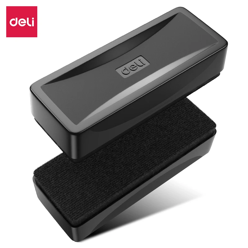 Deli Magnetic Whiteboard Eraser Blackboard Eraser Absorbent Plastic Tape Velvet Cloth Board Eraser Office Supplies