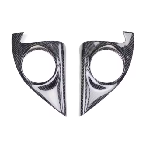 Car-styling For Honda Civic FK2 Type R Carbon Fiber Horn Cover Tuning Interior Trim Part Glossy Side Door Inner Garnish Kit