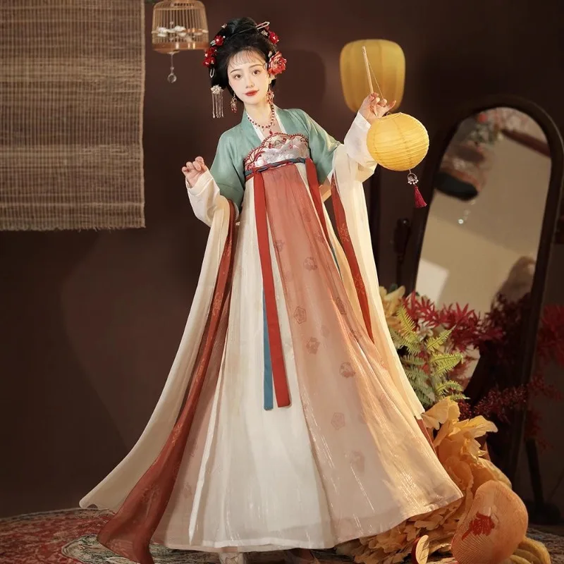 Women's Hanfu Mu Tangchun Tang-made chest-length broken skirt one-piece embroidery daily spring and summer new models