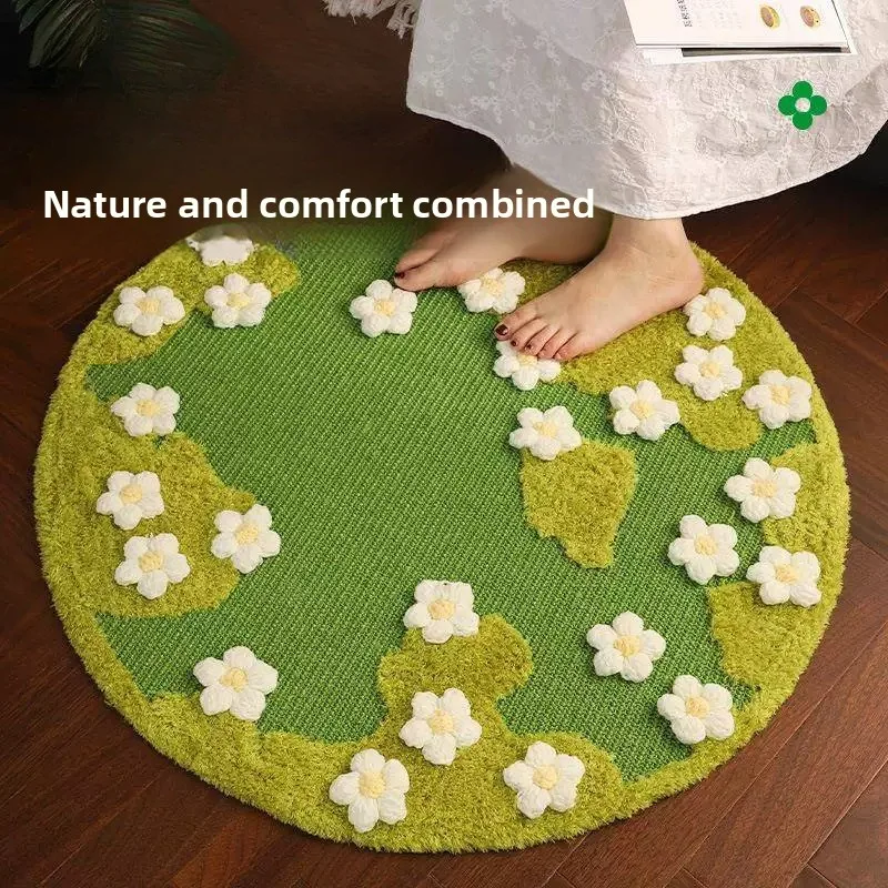 ZHAYA Flower Cat Scratch Mat Sisal Carpet for Claw Grinding Durable Non Falling Protector for Kittens