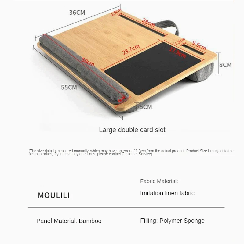 Bambu taşınabilir dizüstü standı Mouse Pad bilek dinlenme ile Notebook için Tablet kalem telefon tutucu şekerleme yastığı 2 boyutu masa masa