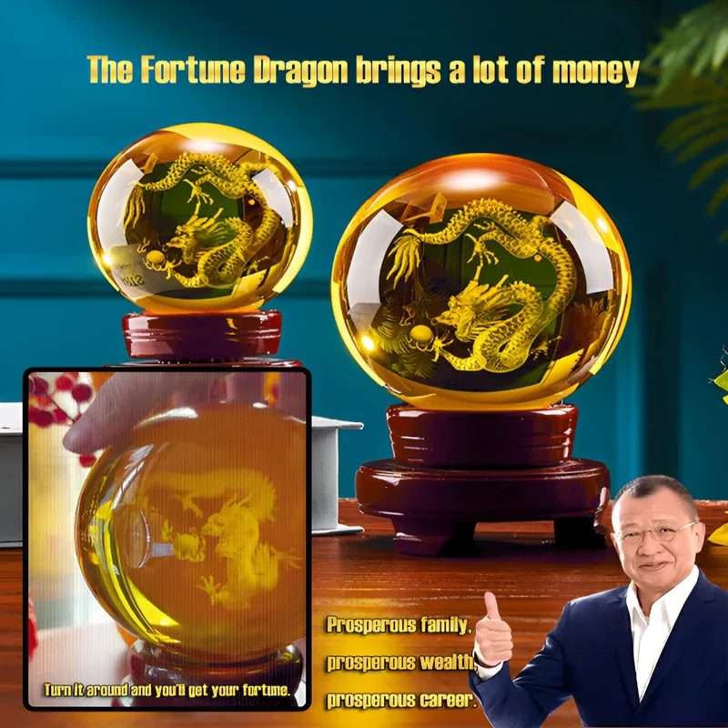 

ГОРЯЧАЯ ПРОДАЖА Главная Год Дракона Благоприятный Хрустальный Бусина Фортуна