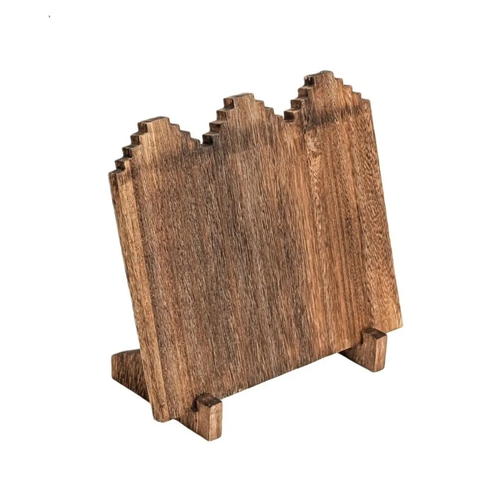 

Wooden Flame Shape Necklace Display Board Jewelry Stable Pendant Organizer Shelf Simple Vintage Necklace Display Stand Bedroom