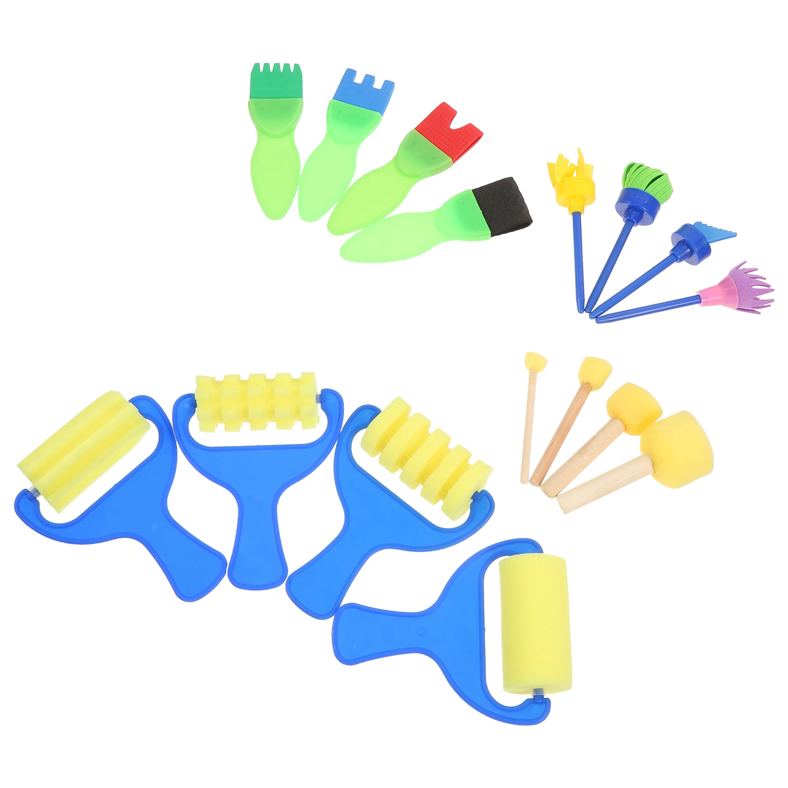 

16pcs Painting Sponge Brush Art Supplies Kids Drawing Sponges Tools Oil Paintbrush Color Reusable Clean Plastic Sponge