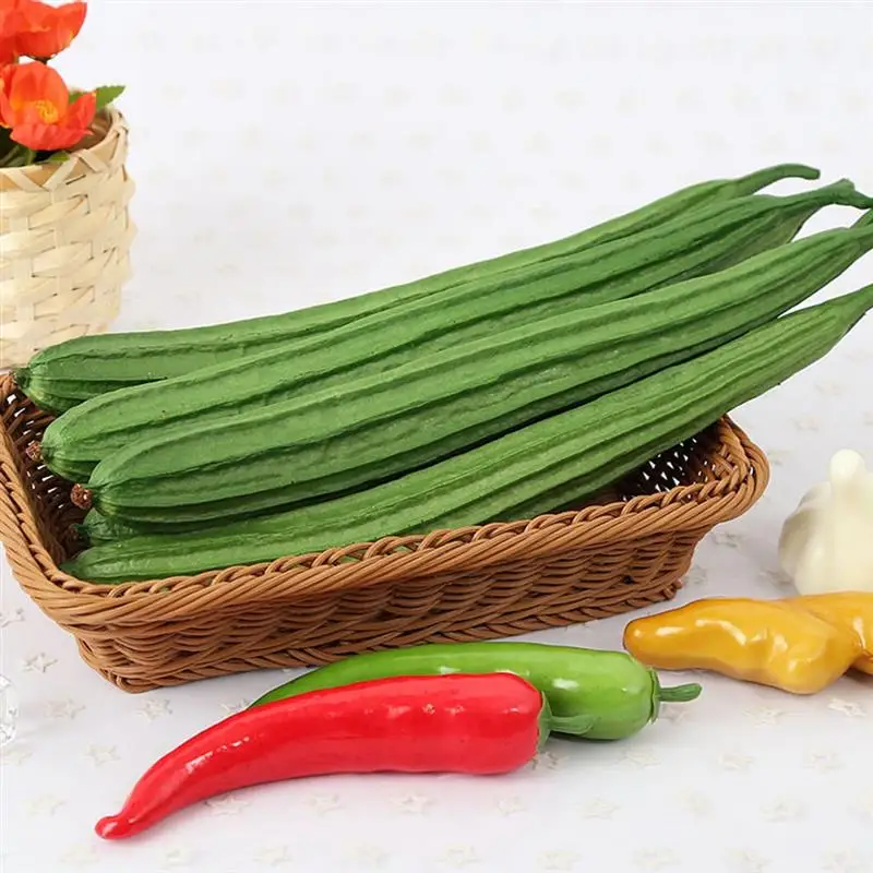 Artificial Lifelike Loofah Simulation Fake Vegetable Photo Props Home Decoration Kids Long Luffa Shape Fake Vegetable Food Prop