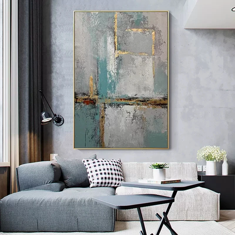 

Latest Arrival Home Decoration Wall Picture Artwork Gold Foil Art Textured Oil Painting Abstract Canvas Unframed Showpieces