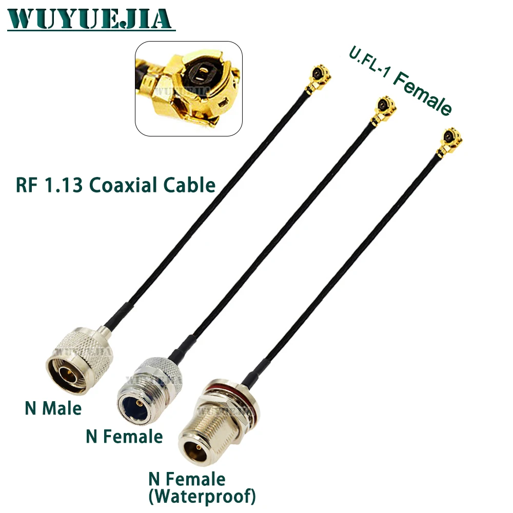 

1Pcs U.FL/MHF1 Female Jack to N Male Plug Waterproof N Female Jack RF1.13 Pigtail Coaxial PCI WIFI WLAN Antenna Extension Cable
