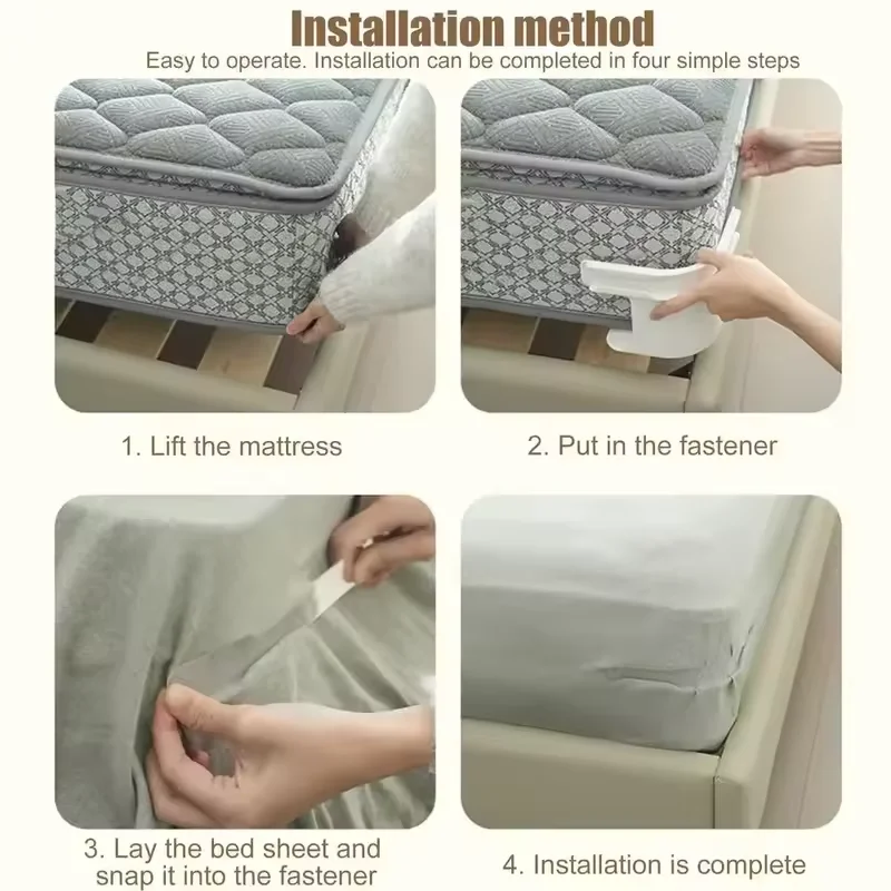 4-Pack Heavy Duty Bed Sheet Holder Straps: Adjustable Elastic Fitted Sheet Clips & Non-Slip Mattress Corner Fasteners