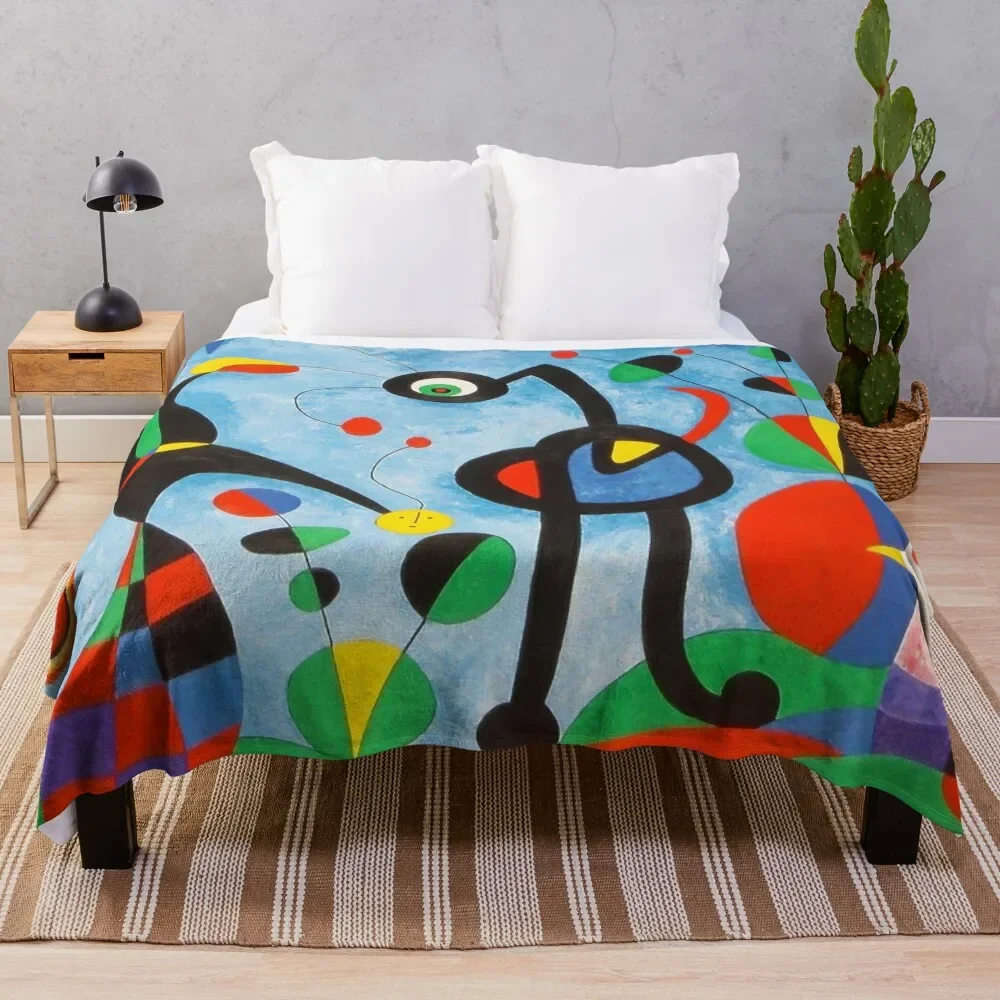 

Miro Art Throw Blanket Sofa Quilt Summer Comforter Cute Plaid Blankets