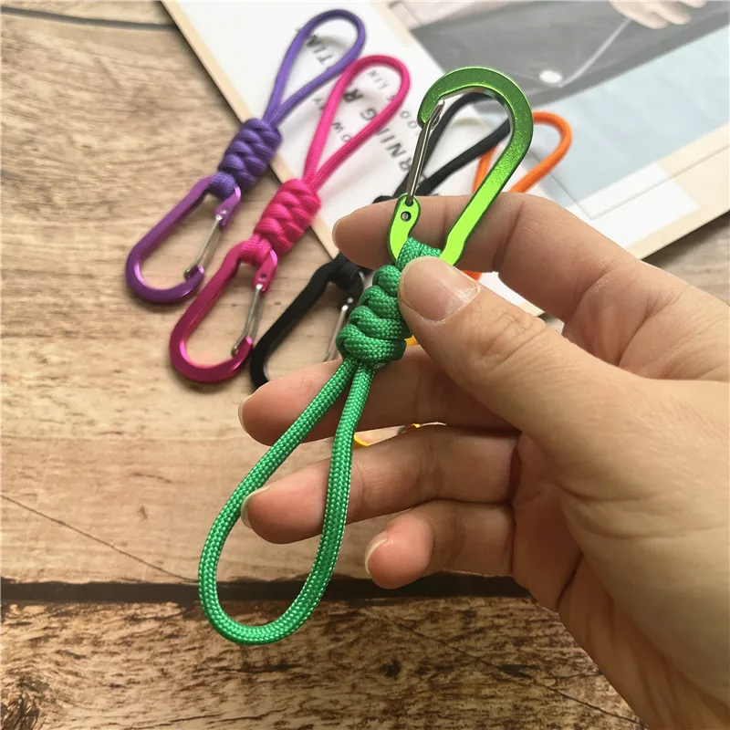 Keychain Aluminum Carabiner Keychain for Cell Phone Jewelry Anti-lost Cord for Keys Couple Lanyard Luxury Keycord Accessories