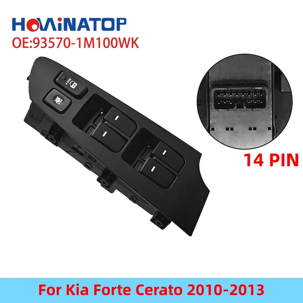 howinatop-93570-1m100-93570-1m100wk-14ピンマスターパワーウィンドウスイッチ-キア-フォルテ-セラート-2010-2013-oem交換用