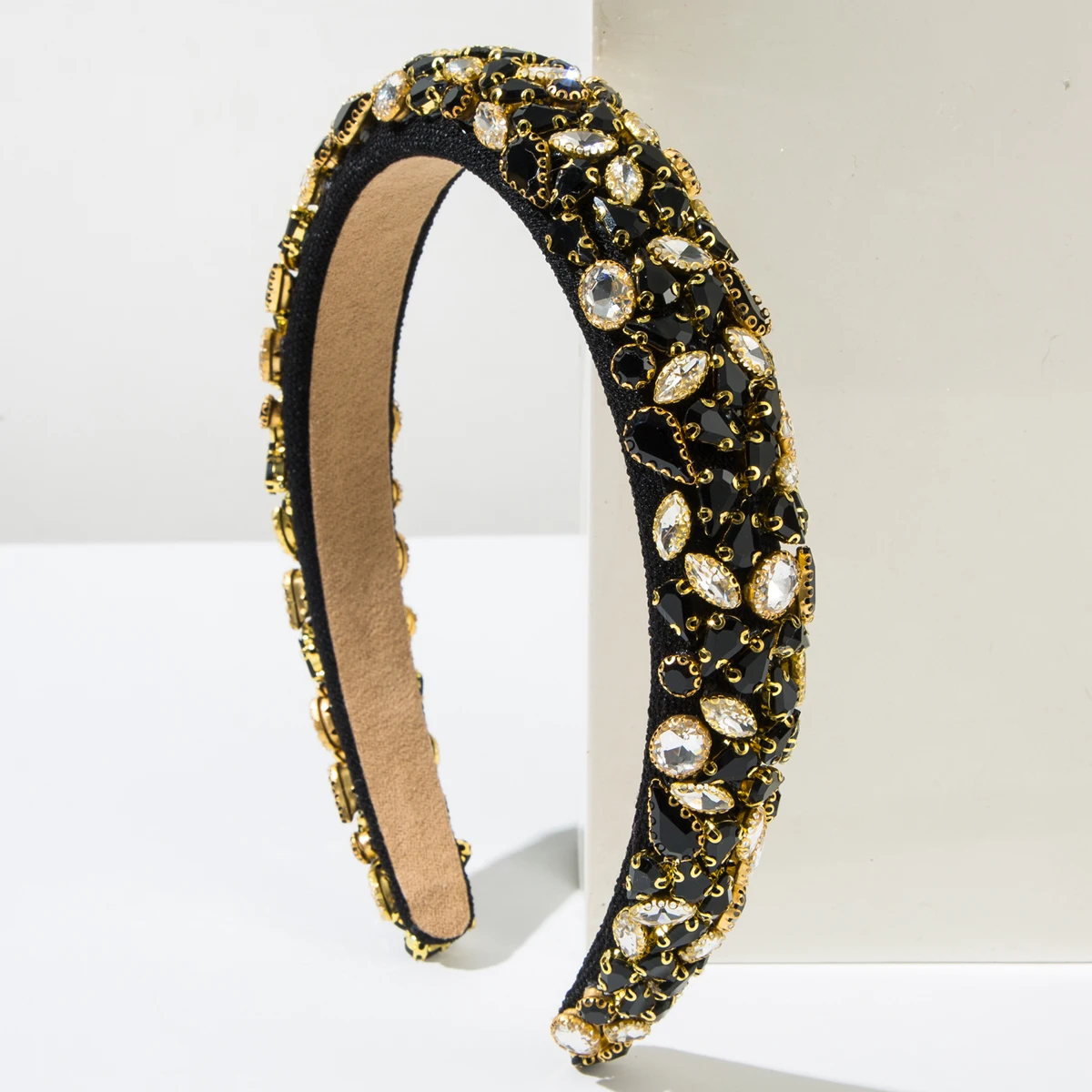 Cross border New Fashionable Baroque Headband Full Diamond Color blocked Heavy Industry Gorgeous Ball Headband for Women