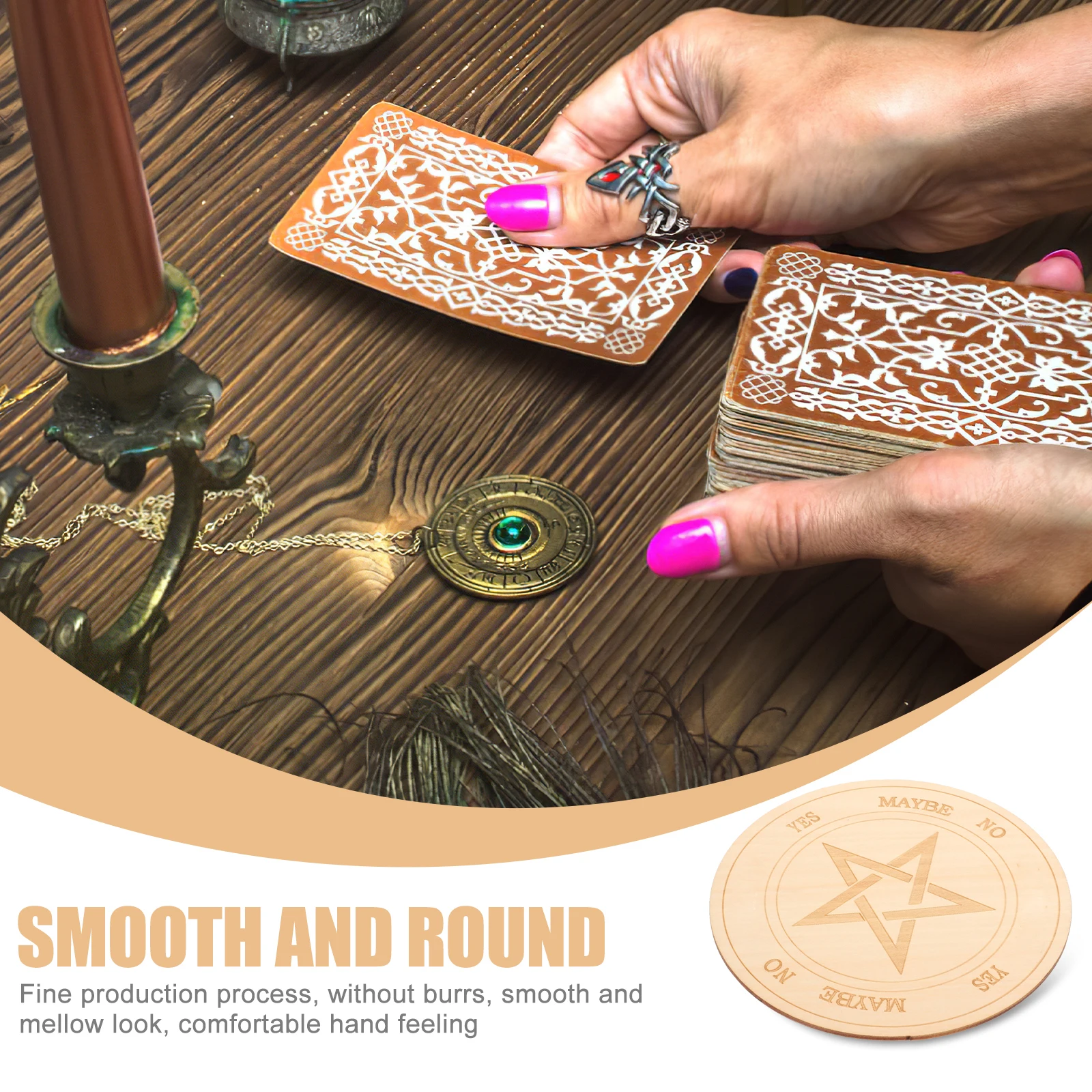 

1pcs Metaphysical Message Board Wooden Craft Decor For Home Party Yoga Meditation Altar Supplies Pentagram Ornament