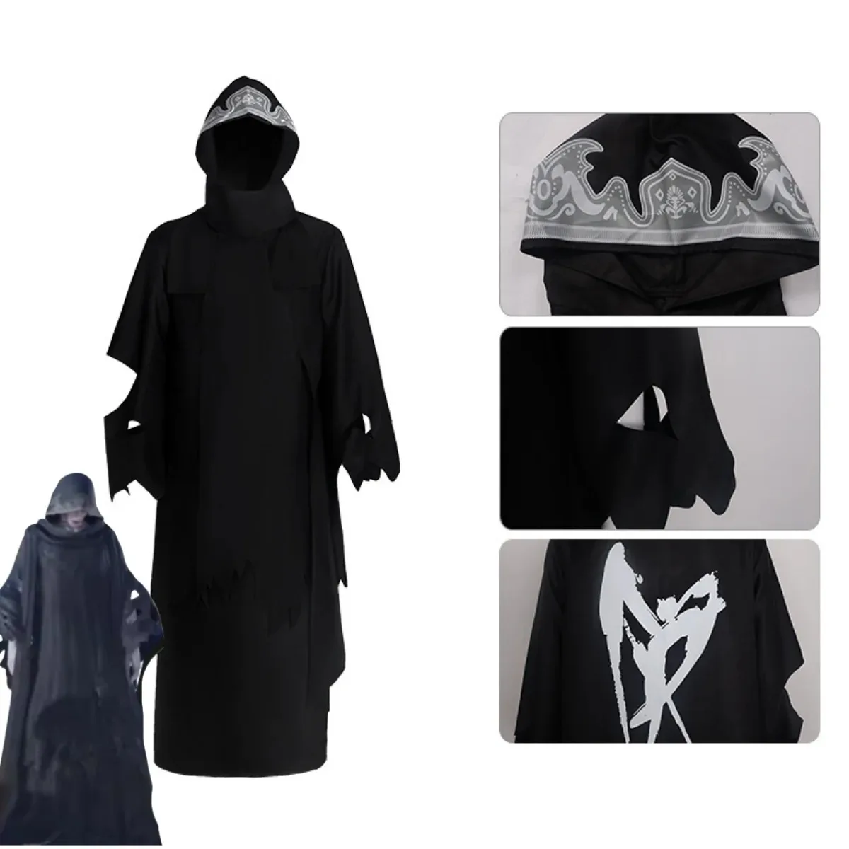 

Игра Final Fantasy VII Reunion Cloud Косплей Костюм Мужчина Женщина Маскировка для Взрослых Черный халат с Капюшоном Плащ Хэллоуин Платье