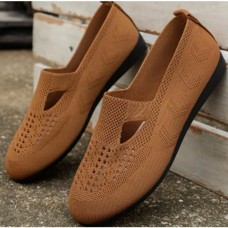 Women Mesh Light Breathable Slip on Casual Shoes New Woman Solid Color Versatile Low Help Flat Sneakers Female Zapatos De Mujer