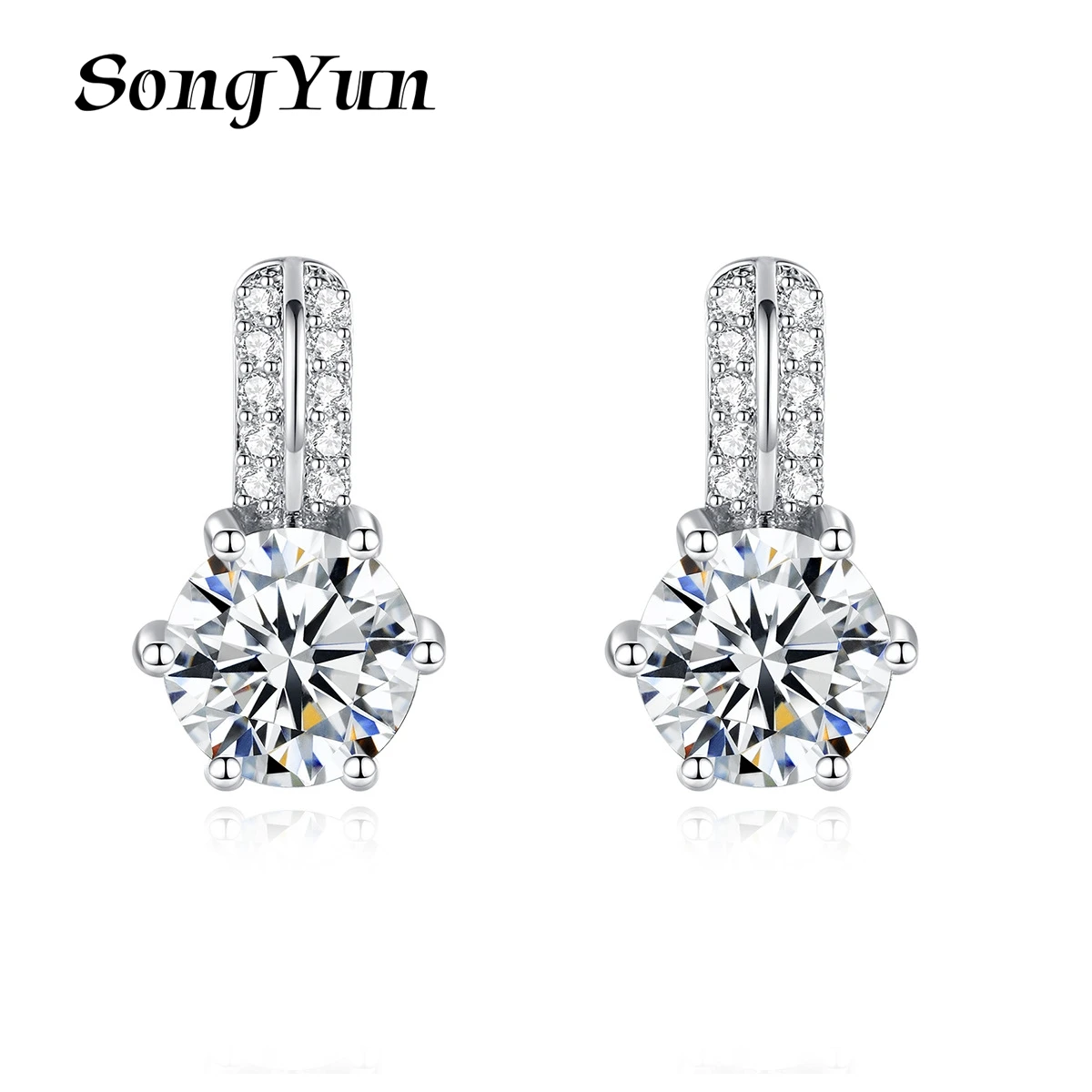 

SongYun Jewelry MHT Quality Brass Stud Earrings Dangle CZ 7A Zircon Romantic Gold Plated Women Earring Jewelry