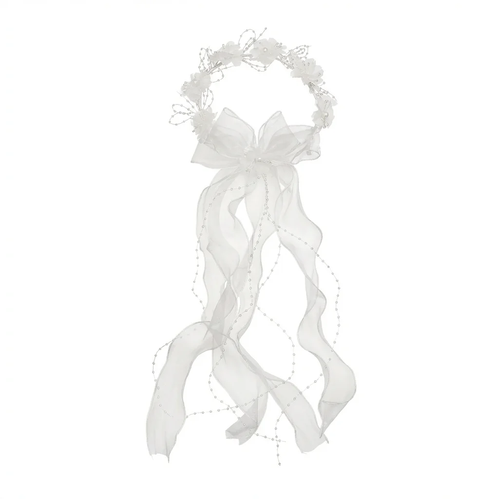 

Bachelorette Outfit Exquisite Flower Headband Bridal Veil Elegant Wedding Veil For Festival Bachelorette
