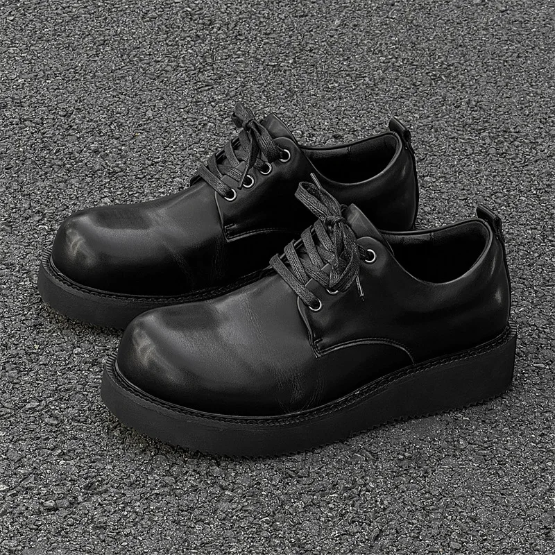 

New Fashion Casual Leather Shoes Spring Autumn Vintage British Business Loafers Wedding Luxury Designer Shoes Height Increasing
