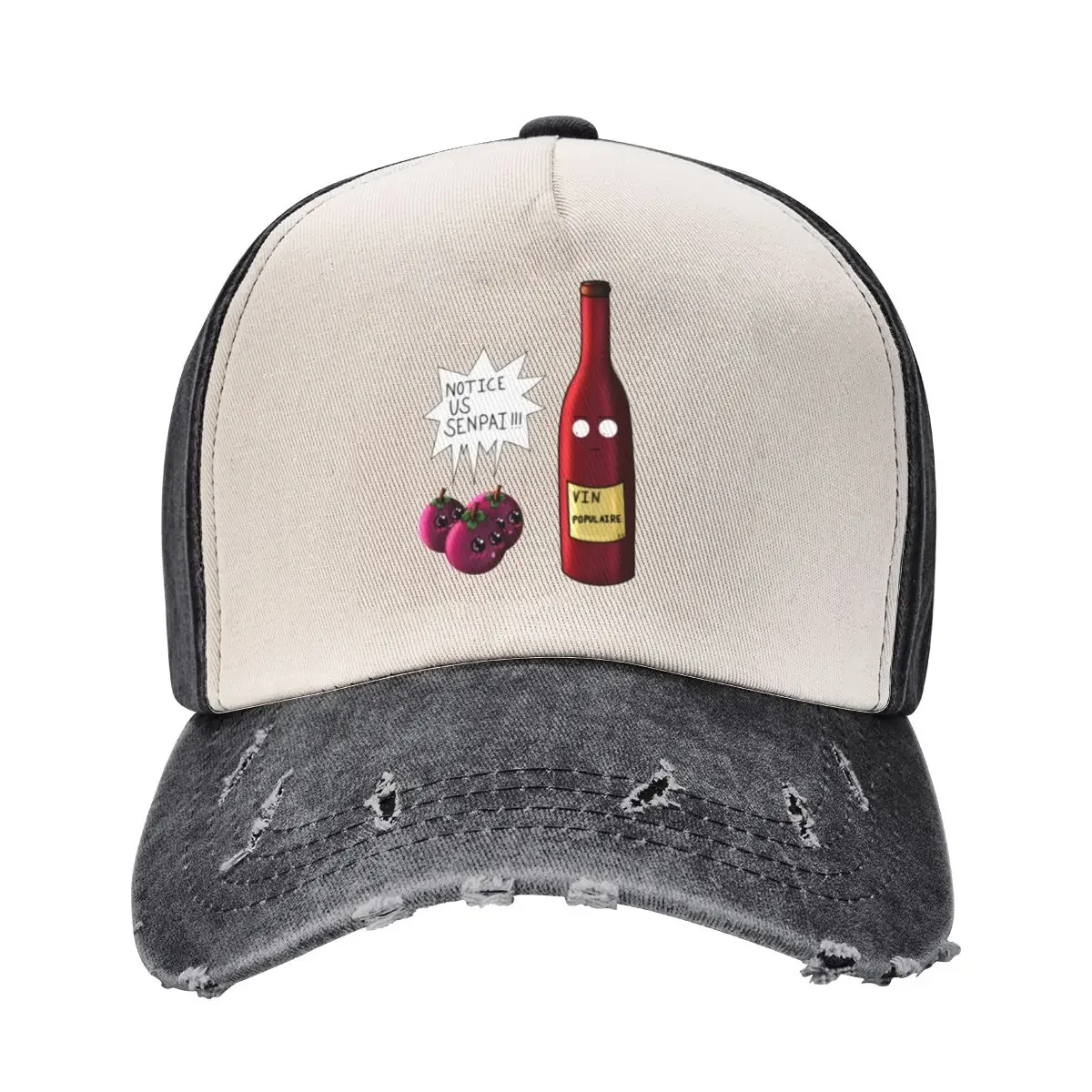 Mr. Popular Notice us Senpai!!! wine and grapes Baseball Cap Sunhat Sun Cap Mens Tennis Women's