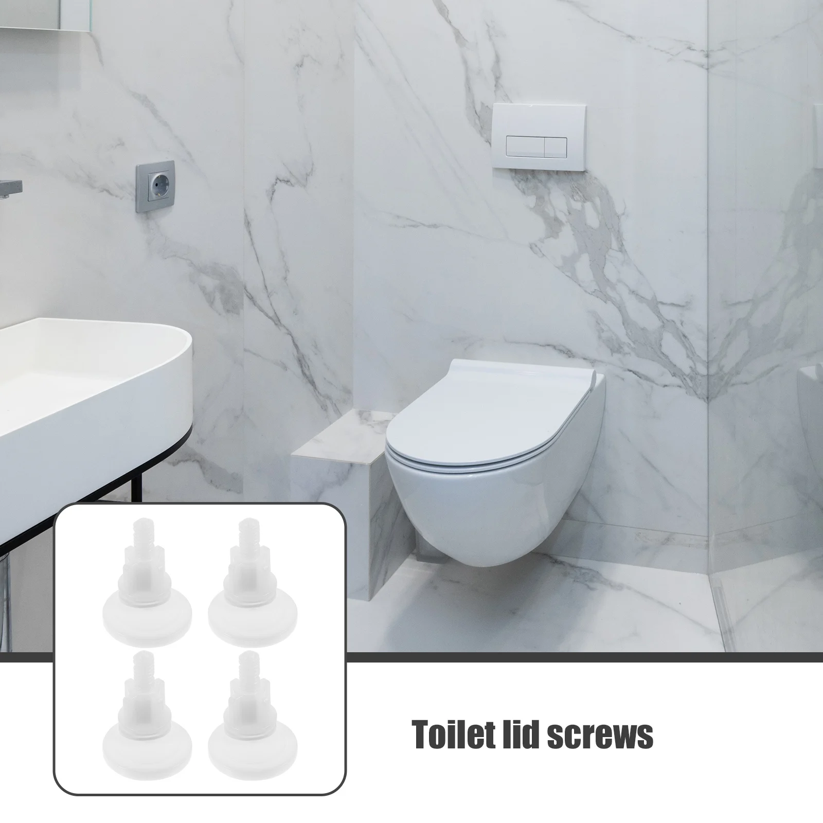 

4Pcs Toilet Seat Screws ABS Replacement Fixing Repair Mount Bolts for Toilet Seat Covers Installation Accessories