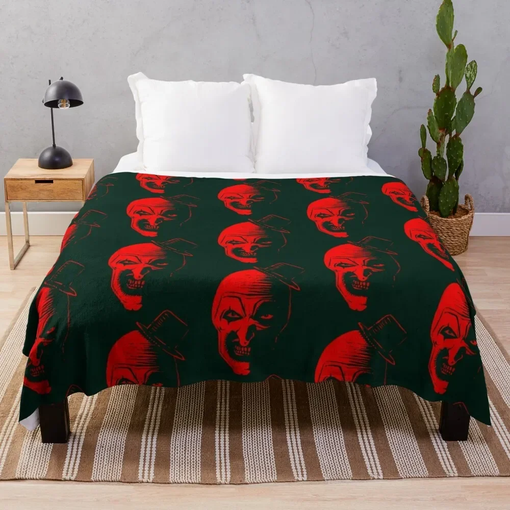 

Art the Clown the creepy blood red Throw Blanket Furry cosplay anime Summer Beddings Blankets