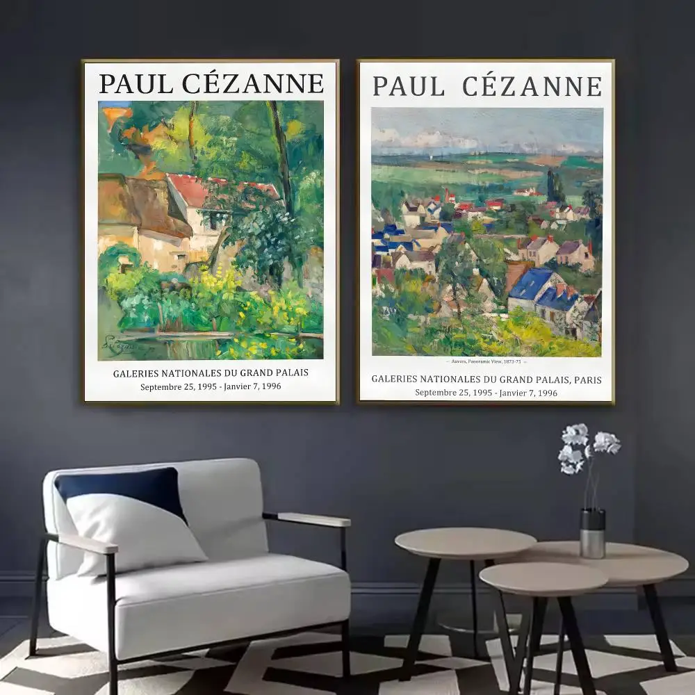 Vintage P-Paul Cezanne Painting Poster Waterproof Sticky Wall Art Print For Bedroom Living Room Hallway Bar Home Decor