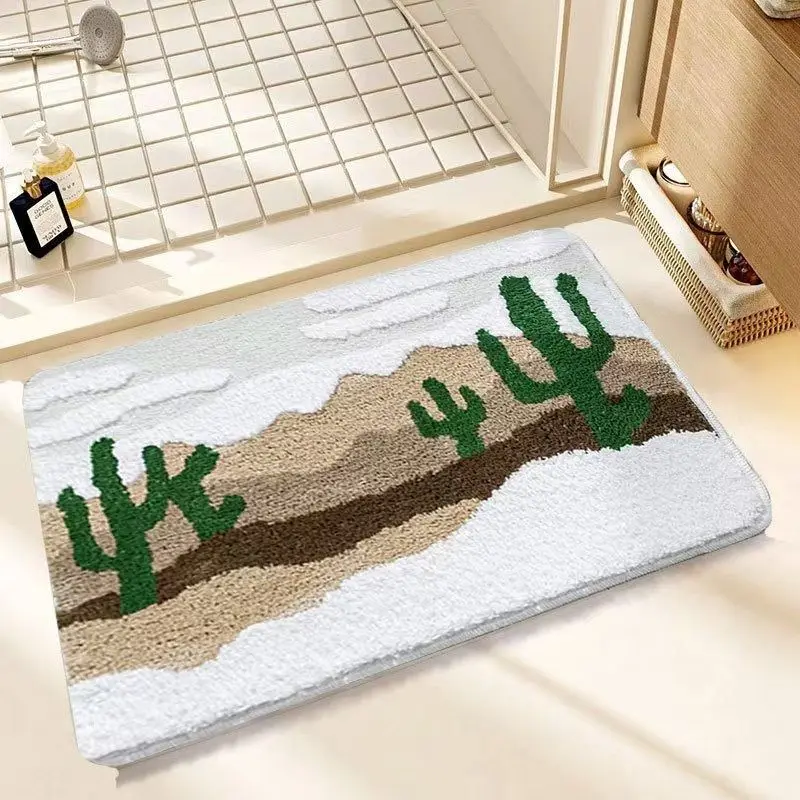 VIKAMA Imitation Cashmere Doormat Non Slip Water Absorbent Floor Rug Bathroom Hallway Bedroom Entrance Modern Home Decor Mat