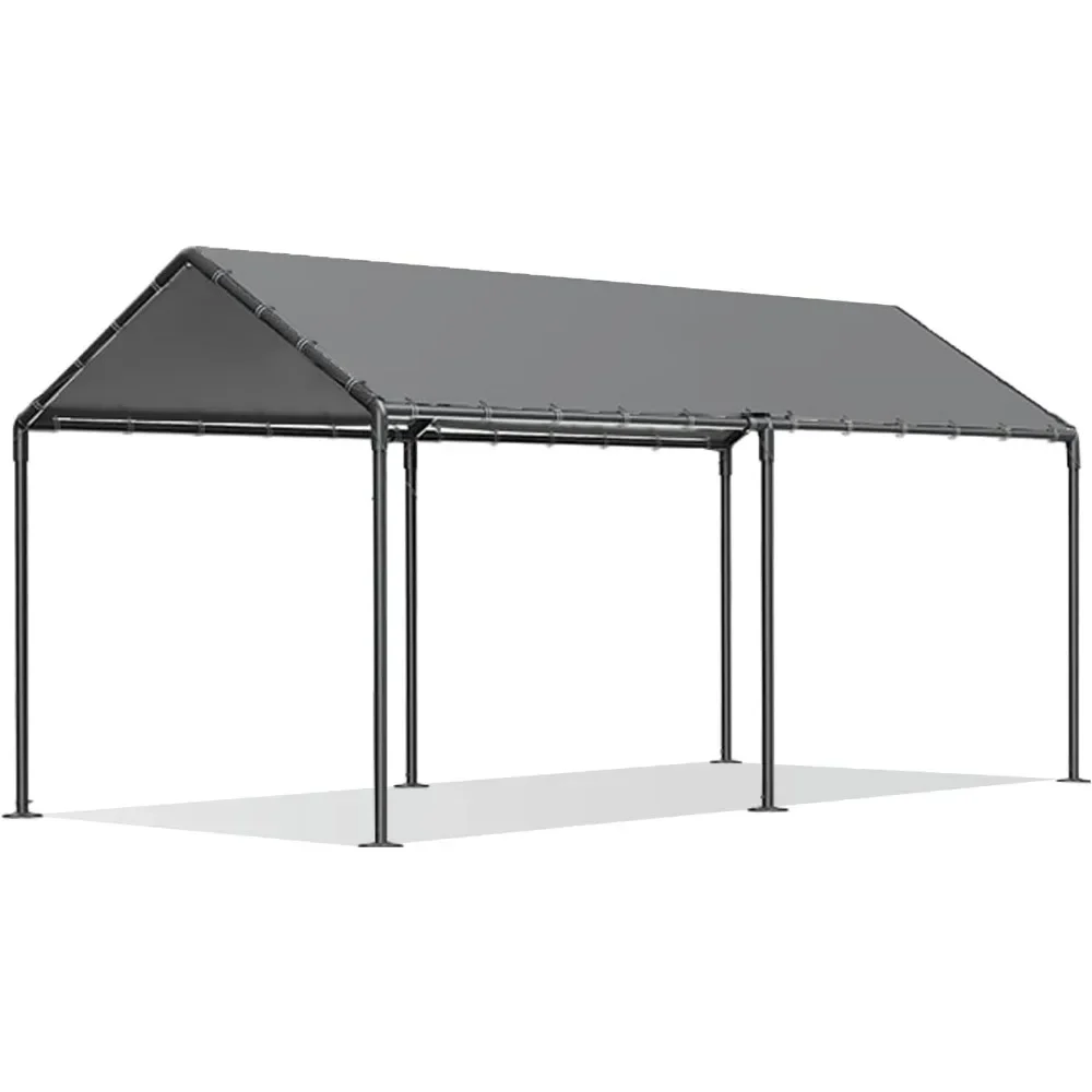 10 x 20ft Heavy Duty Carport,Portable Car Tent Garage,All Season UV Resistant Car Canopy for Auto,Truck,Boat,Car (gray)