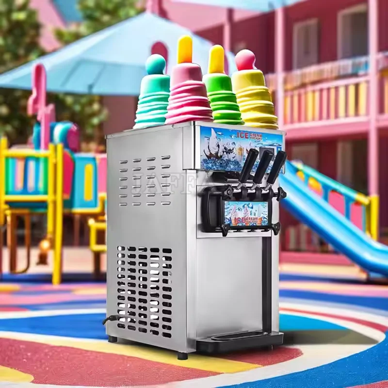 

Новая высокопроизводительная коммерческая настольная машина для мягкого мороженого на 3 вкуса (220В) – для мороженого, йогурта, орехов, фруктов, молока